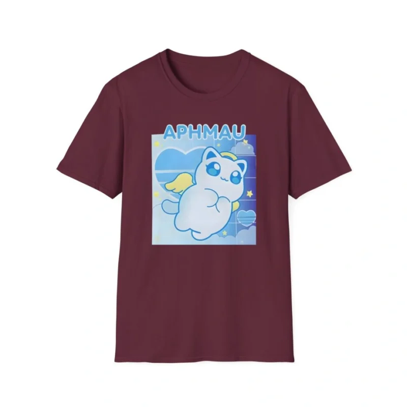 Aphmau Angel Cat Unisex Softstyle T-Shirt Maroon