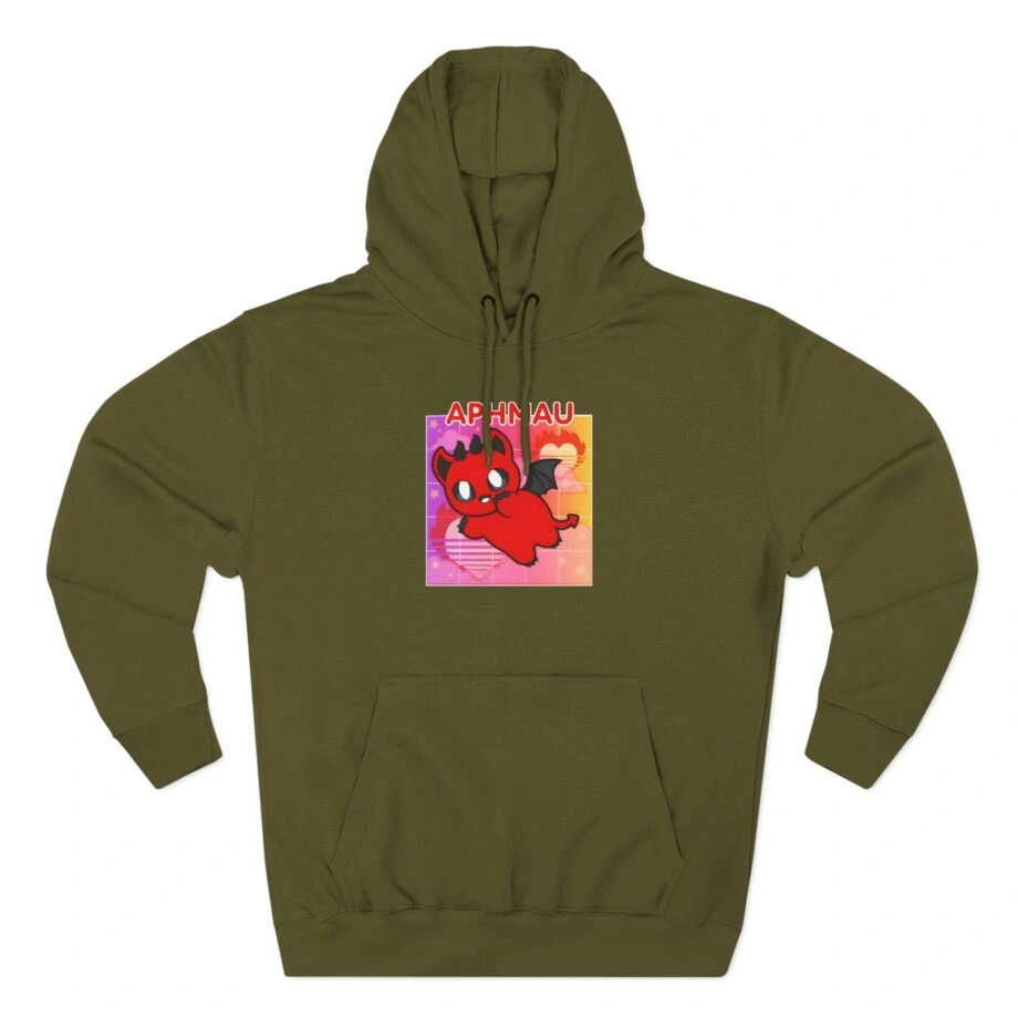 Aphmau Demon Cat Three-Panel Fleece Hoodie Aphmau Demon Cat Three-Panel Fleece Hoodie Army Green