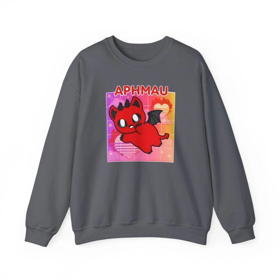Aphmau Demon Cat Unisex Heavy Blend Crewneck Sweatshirt Aphmau Demon Cat Unisex Heavy Blend Crewneck Sweatshirt Charcoal