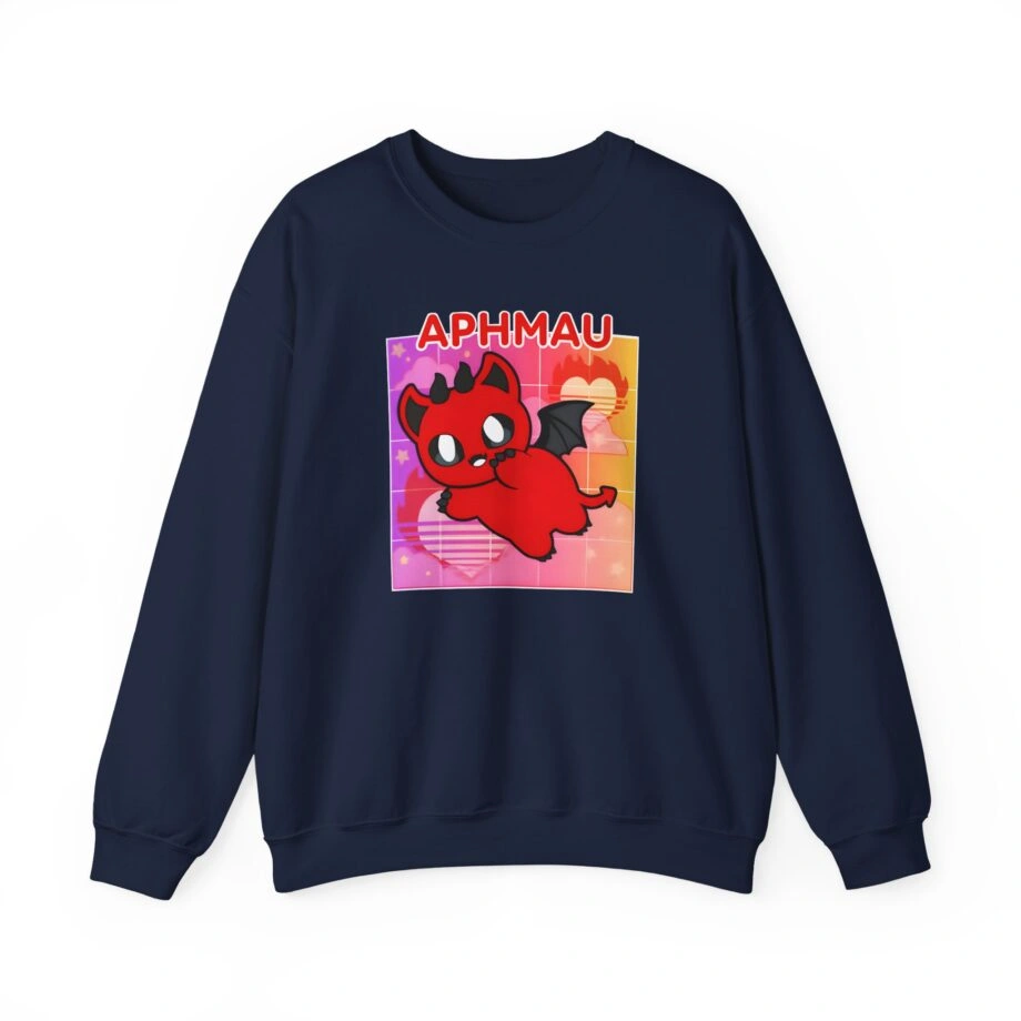 Aphmau Demon Cat Unisex Heavy Blend Crewneck Sweatshirt Aphmau Demon Cat Unisex Heavy Blend Crewneck Sweatshirt Navy