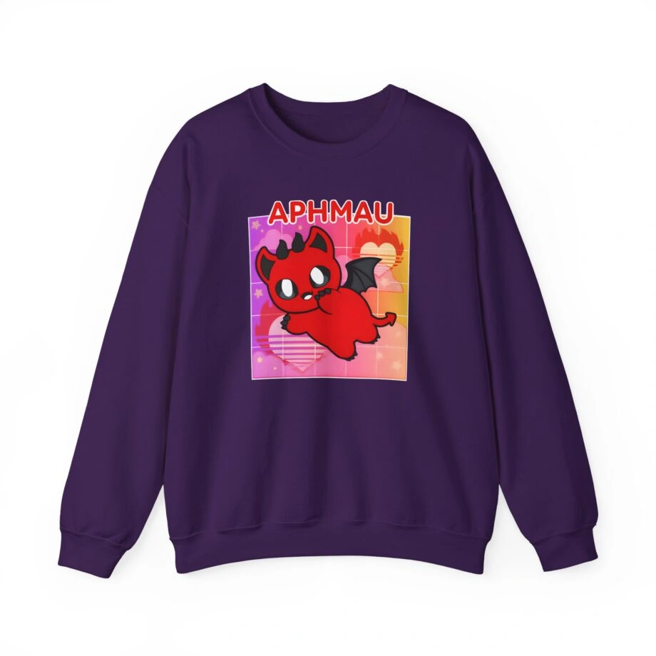 Aphmau Demon Cat Unisex Heavy Blend Crewneck Sweatshirt Aphmau Demon Cat Unisex Heavy Blend Crewneck Sweatshirt Purple