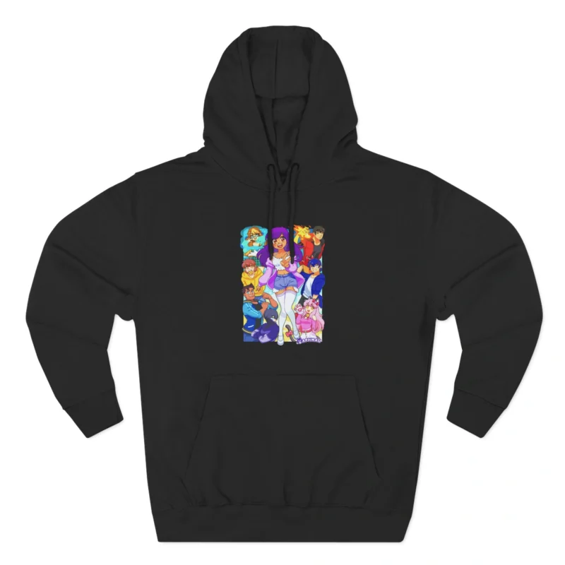 Aphmau & Friends Three-Panel Fleece Hoodie Black