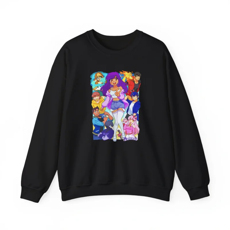 Aphmau & Friends Unisex Heavy Blend Crewneck Sweatshirt Black