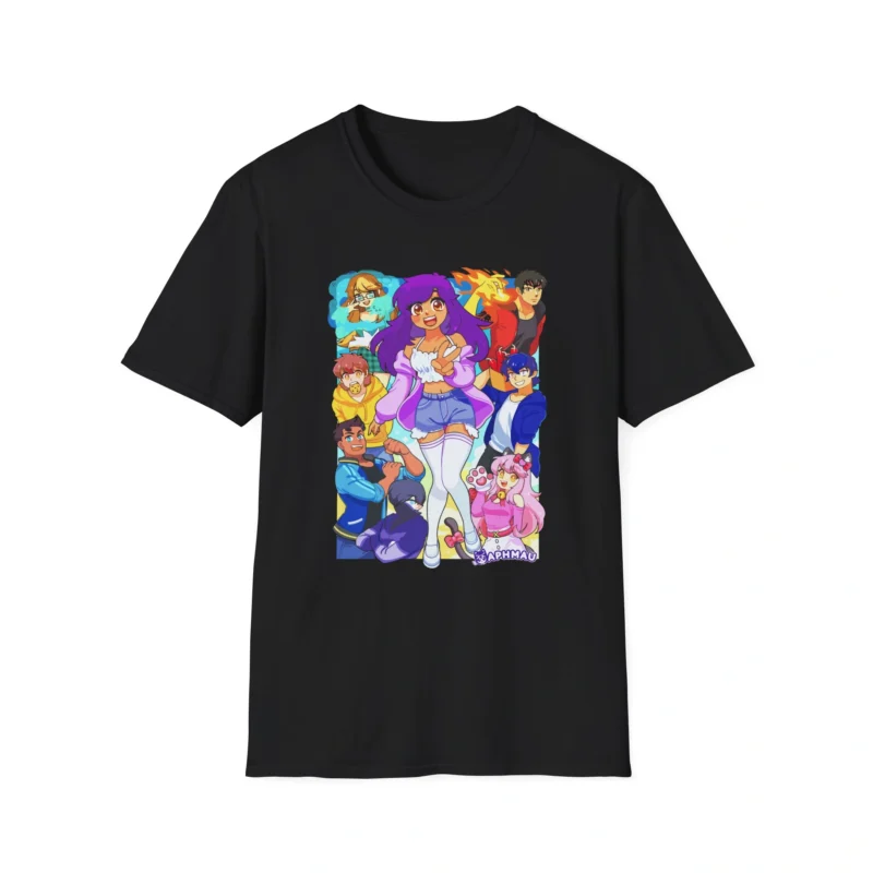 Aphmau & Friends Unisex Softstyle T-Shirt Black