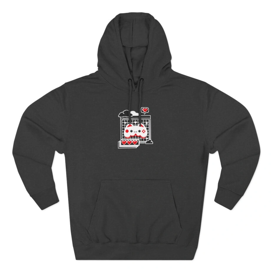 Aphmau Gamer Cat Three-Panel Fleece Hoodie Aphmau Gamer Cat Three-Panel Fleece Hoodie Charcoal Heather