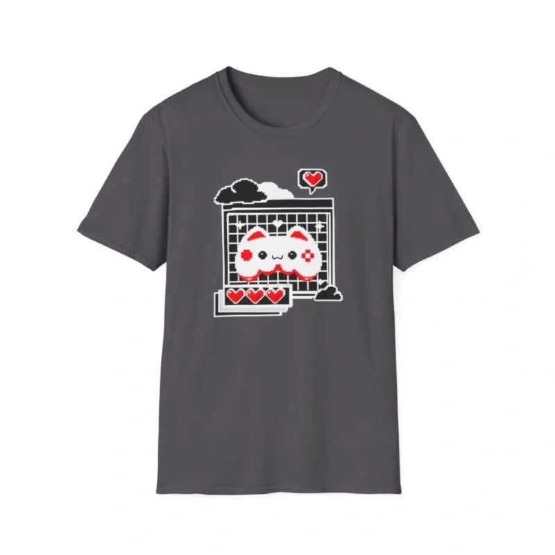 Aphmau Gamer Cat Unisex Softstyle T-Shirt Charcoal