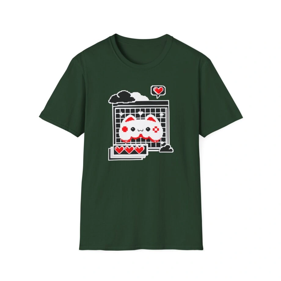 Aphmau Gamer Cat Unisex Softstyle Blend T-Shirt Aphmau Gamer Cat Unisex Softstyle T-Shirt Forest Green