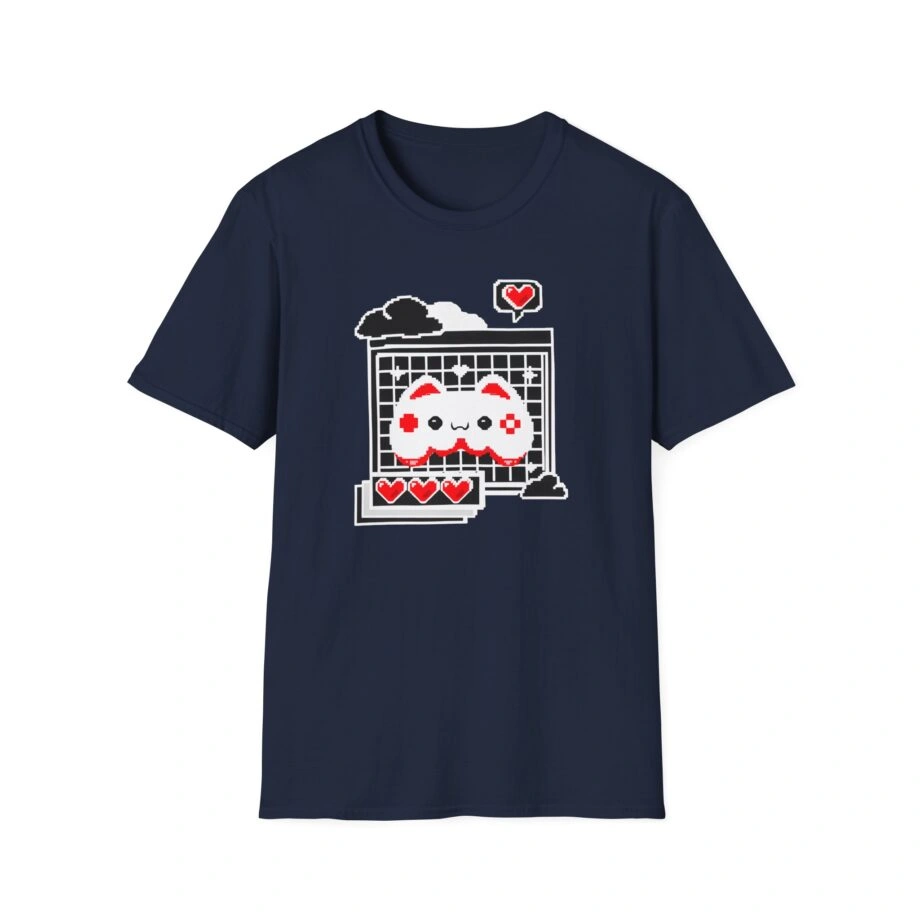 Aphmau Gamer Cat Unisex Softstyle Blend T-Shirt Aphmau Gamer Cat Unisex Softstyle T-Shirt Navy