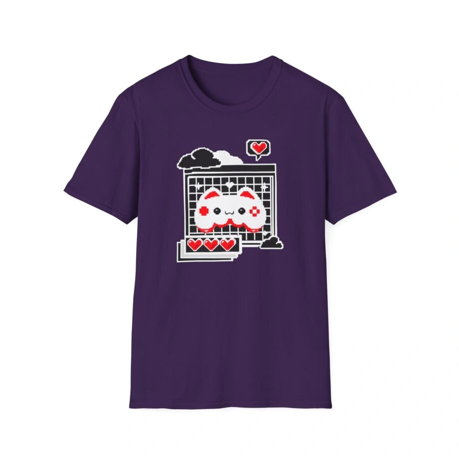 Aphmau Gamer Cat Unisex Softstyle Blend T-Shirt Aphmau Gamer Cat Unisex Softstyle T-Shirt Purple