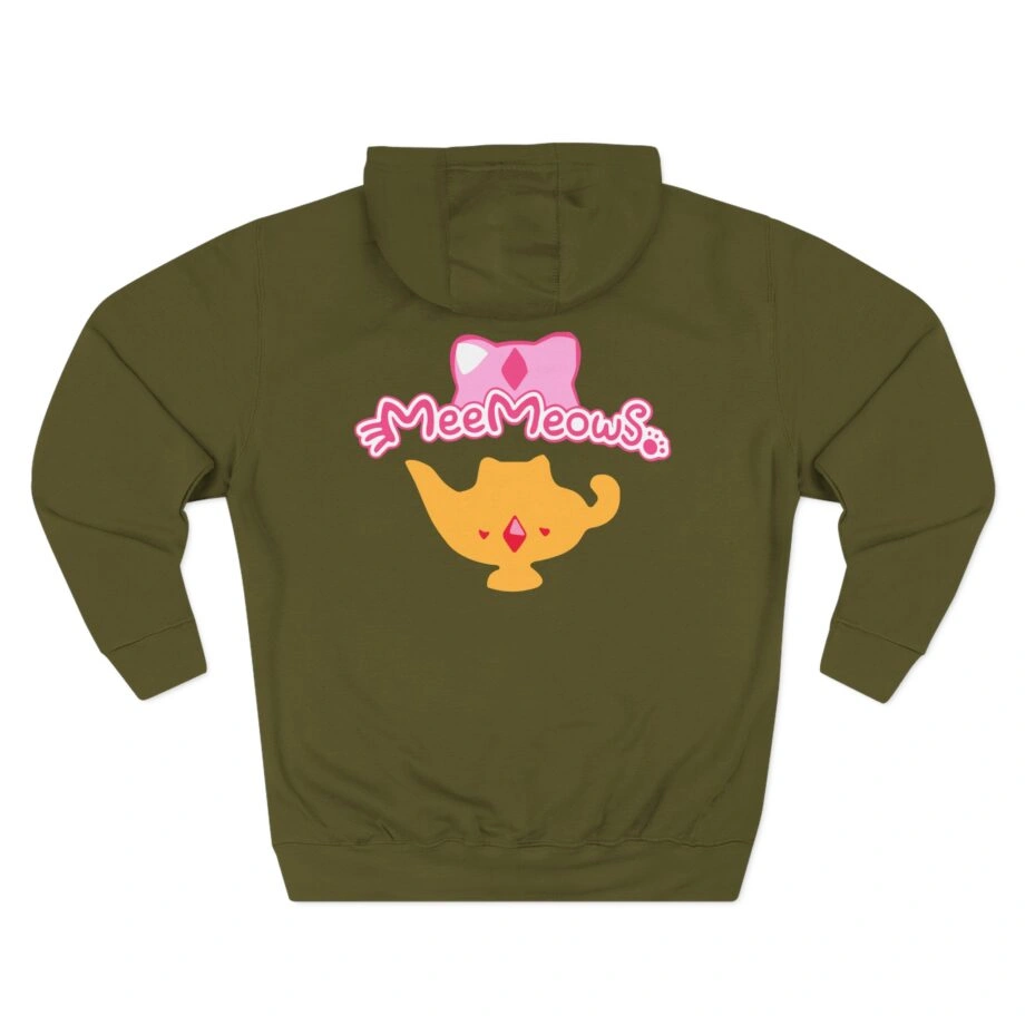 Aphmau Genie Cat Three-Panel Fleece Hoodie Aphmau Genie Cat Three-Panel Fleece Hoodie Army Green Back Side