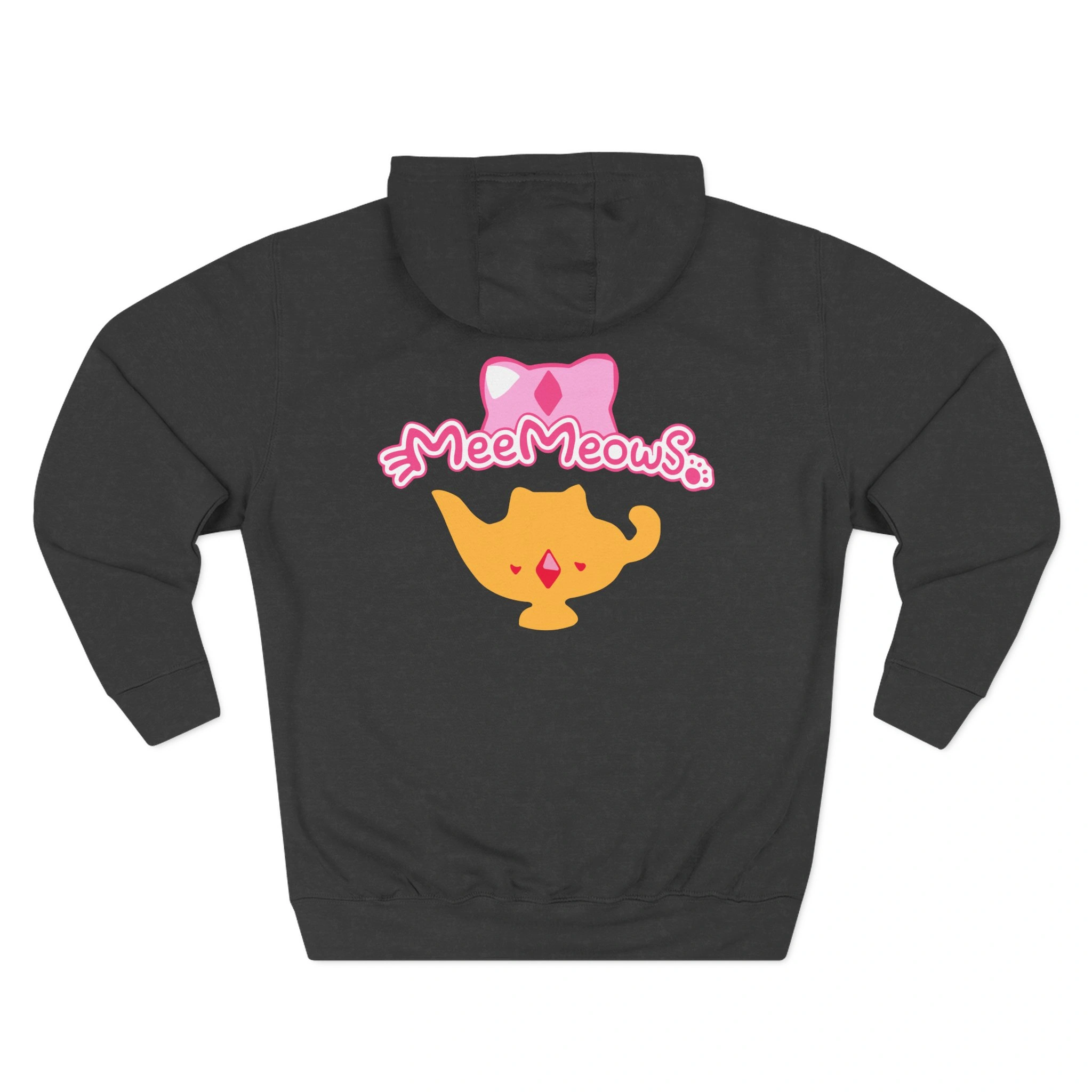 Aphmau Genie Cat Three-Panel Fleece Hoodie Aphmau Genie Cat Three-Panel Fleece Hoodie Charcoal Heather Back Side