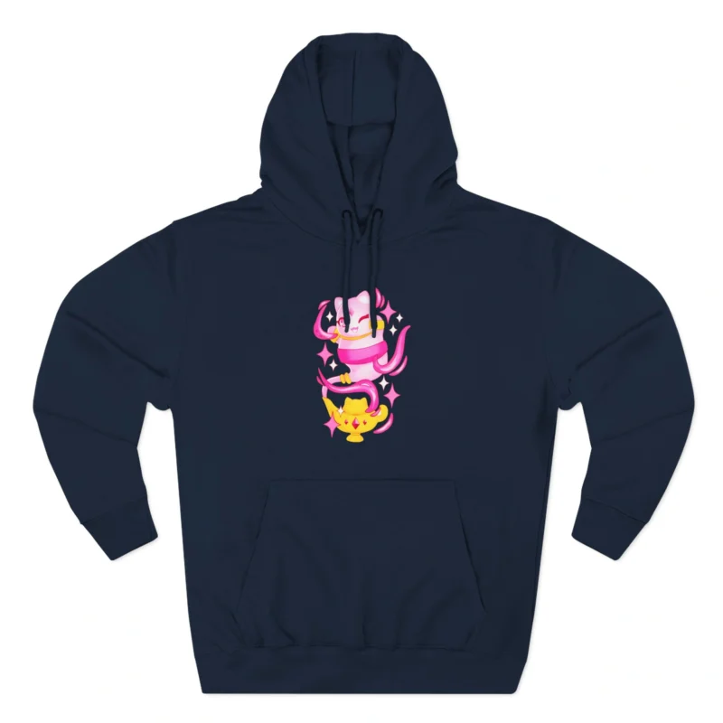 Aphmau Genie Cat Three-Panel Fleece Hoodie Navy