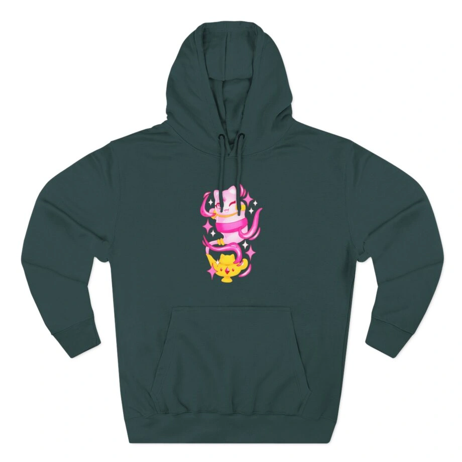 Aphmau Genie Cat Three-Panel Fleece Hoodie Aphmau Genie Cat Three-Panel Fleece Hoodie Sports Green
