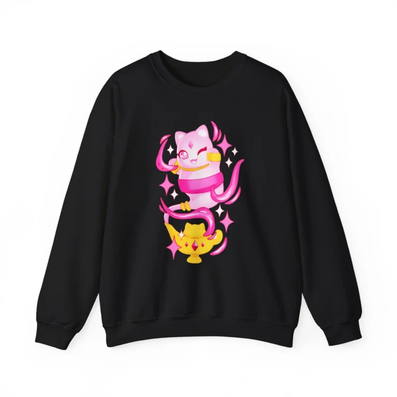 Aphmau Genie Cat Unisex Heavy Blend Crewneck Sweatshirt Black
