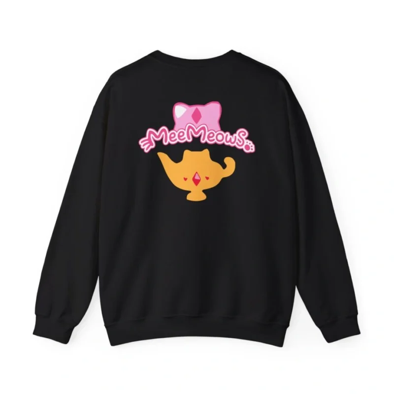 Aphmau Genie Cat Unisex Heavy Blend Crewneck Sweatshirt Black Back Side