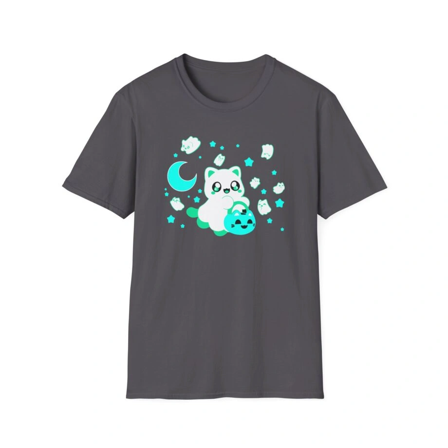Aphmau Ghost Cat Unisex Softstyle Blend T-Shirt Aphmau Ghost Cat Unisex Softstyle T-Shirt Charcoal