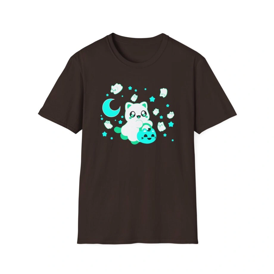 Aphmau Ghost Cat Unisex Softstyle Blend T-Shirt Aphmau Ghost Cat Unisex Softstyle T-Shirt Dark Chocolate