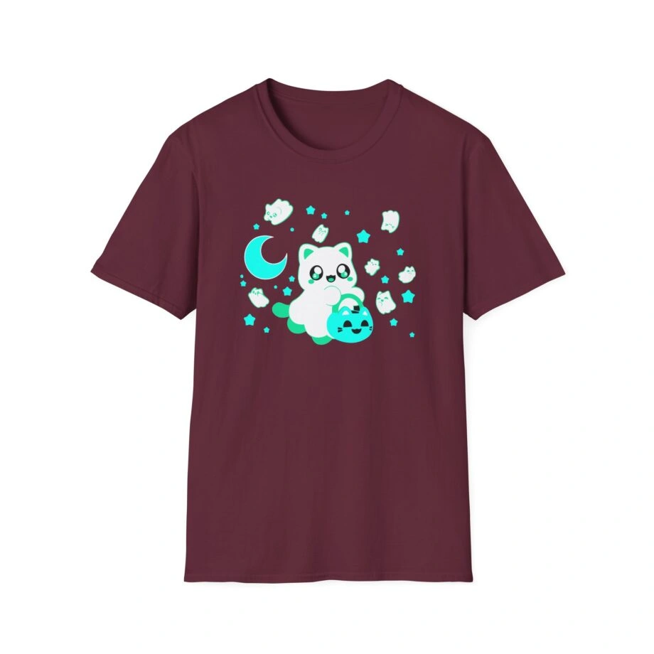 Aphmau Ghost Cat Unisex Softstyle Blend T-Shirt Aphmau Ghost Cat Unisex Softstyle T-Shirt Maroon