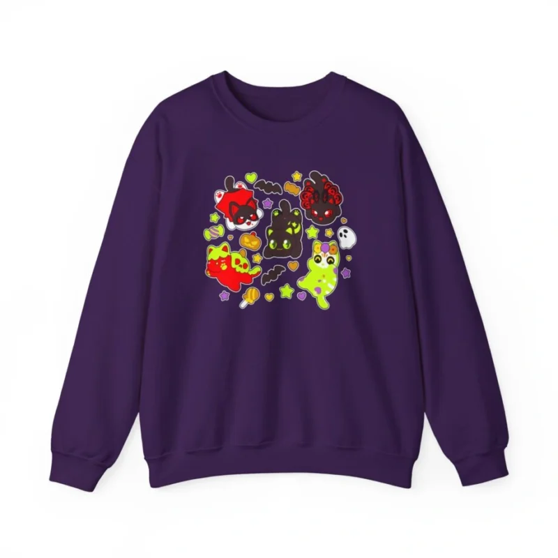 Aphmau Halloween Unisex Heavy Blend Crewneck Sweatshirt Purple