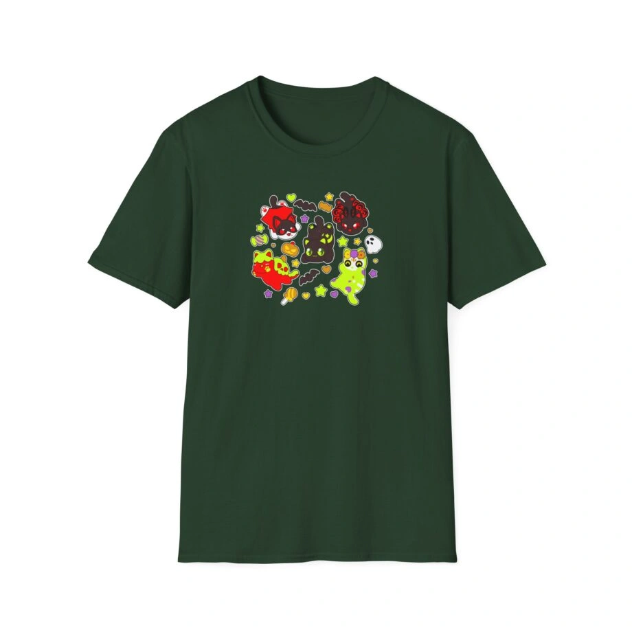 Aphmau Halloween Unisex Softstyle Blend T-Shirt Aphmau Halloween Unisex Softstyle T-Shirt Forest Green