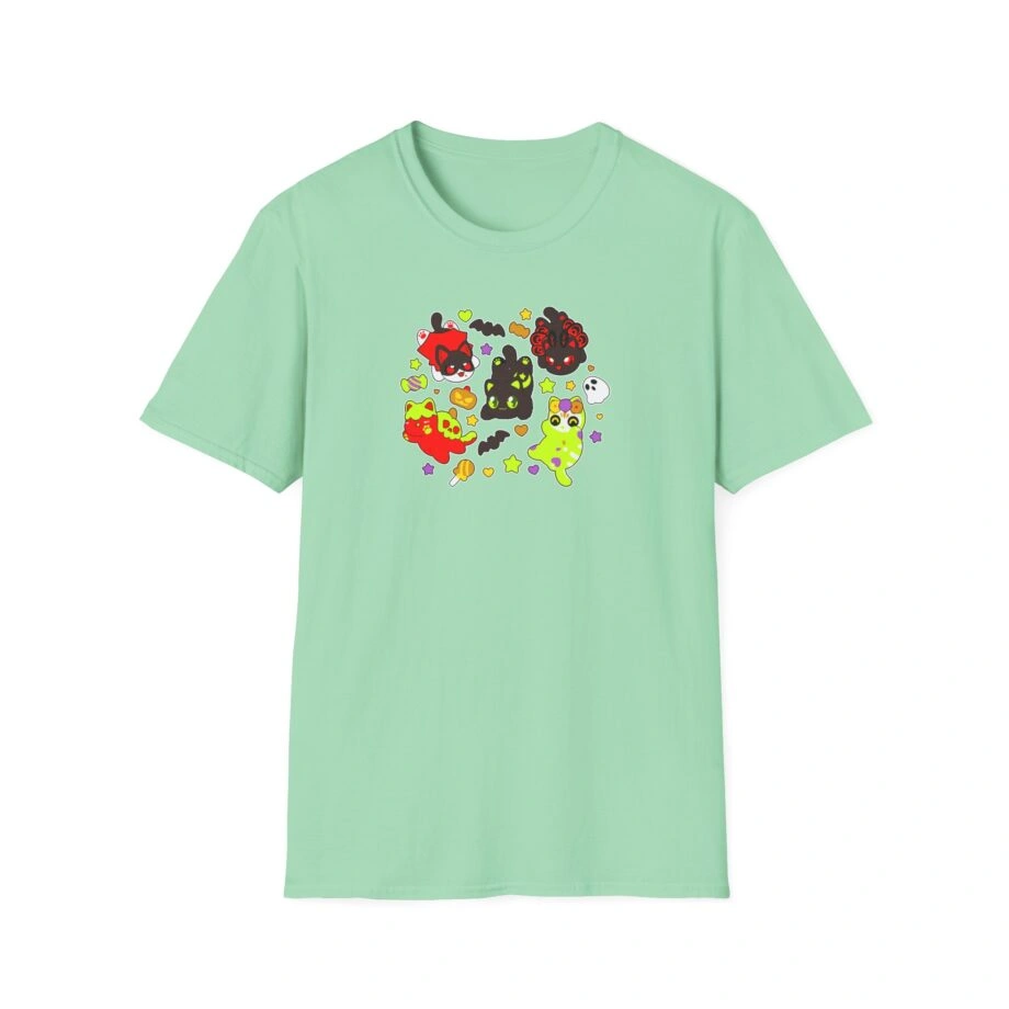 Aphmau Halloween Unisex Softstyle Blend T-Shirt Aphmau Halloween Unisex Softstyle T-Shirt Mint Green