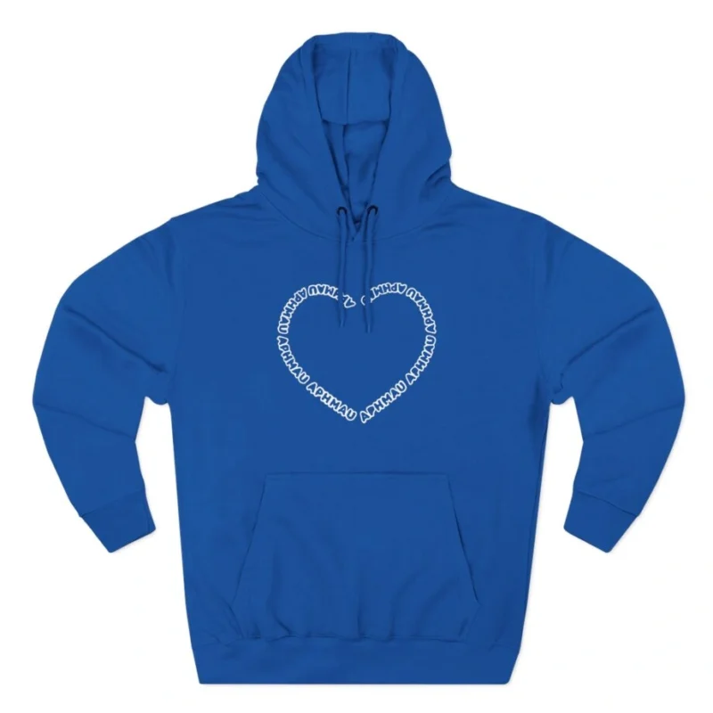 Aphmau Heart Three-Panel Fleece Hoodie Royal Blue