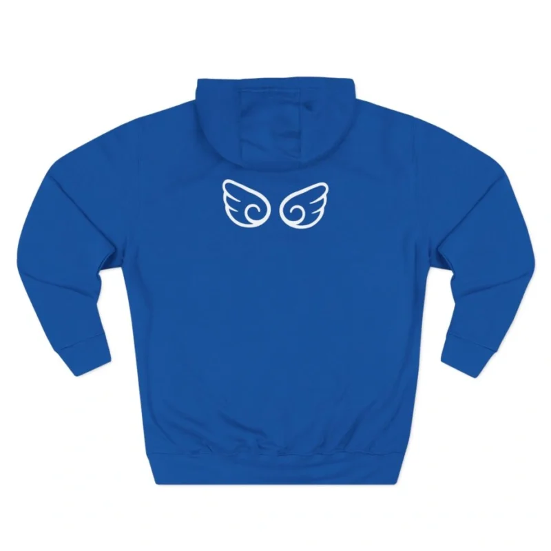 Aphmau Heart Three-Panel Fleece Hoodie Royal Blue Back Side