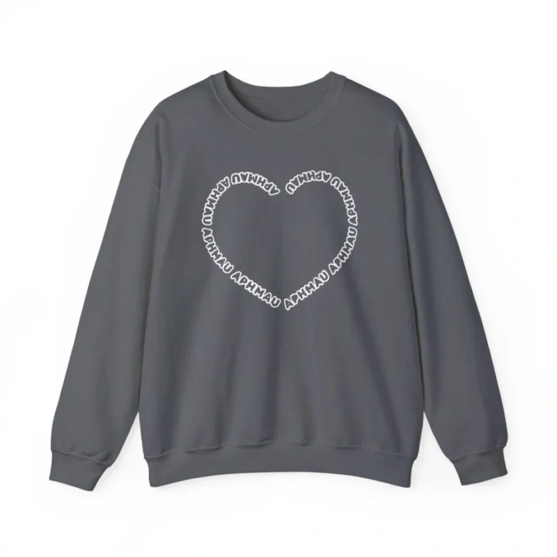 Aphmau Heart Unisex Heavy Blend Crewneck Sweatshirt Charcoal