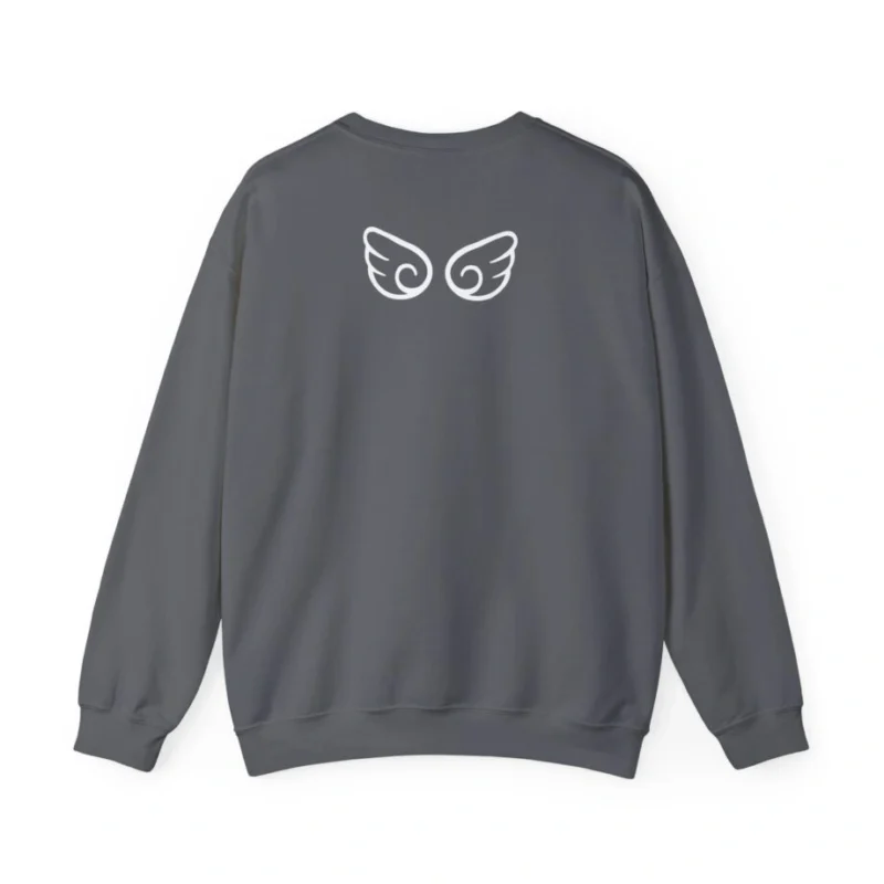Aphmau Heart Unisex Heavy Blend Crewneck Sweatshirt Charcoal Back Side