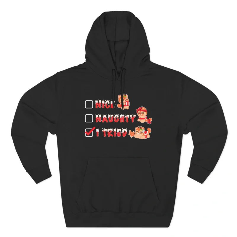 Aphmau Naughty Nice Holiday Three-Panel Fleece Hoodie Black