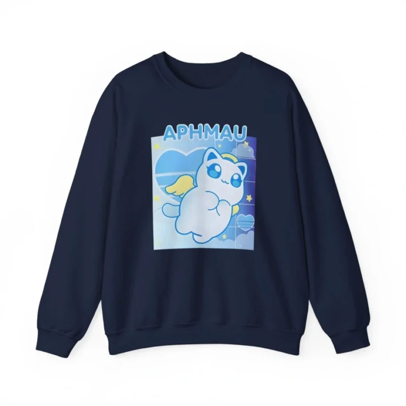 Aphmau Naughty Nice Holiday Unisex Heavy Blend Crewneck Sweatshirt Navy