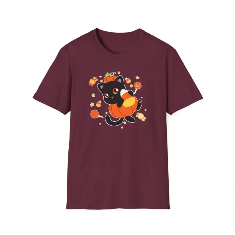 Aphmau Pumpkin Cat Unisex Softstyle T-Shirt Maroon