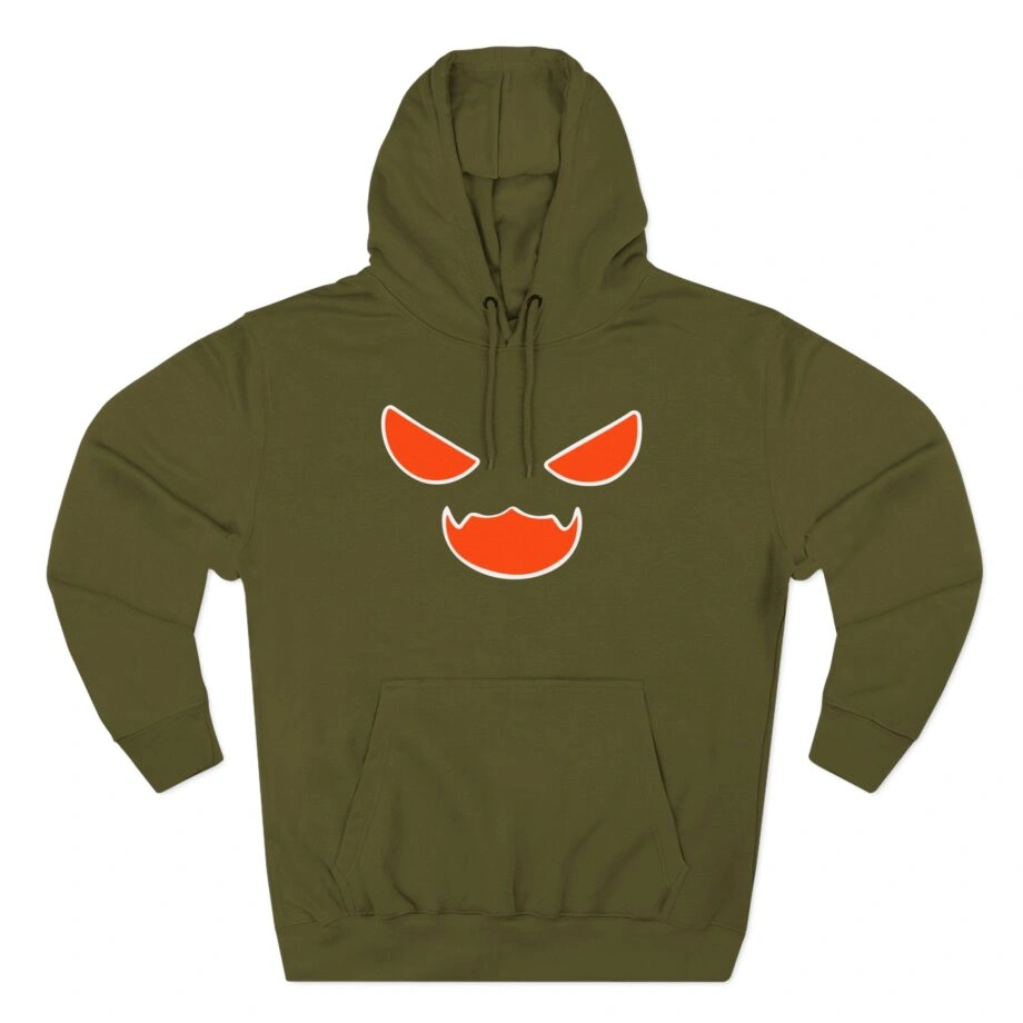 Aphmau Pumpkin Graphic Cat Three-Panel Fleece Hoodie Aphmau Pumpkin Graphic Cat Three-Panel Fleece Hoodie Army Green