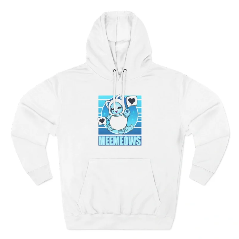 Aphmau Robot Cat Three-Panel Fleece Hoodie White