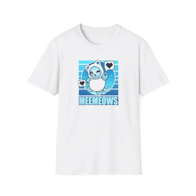 Aphmau Robot Cat Unisex Softstyle T-Shirt White