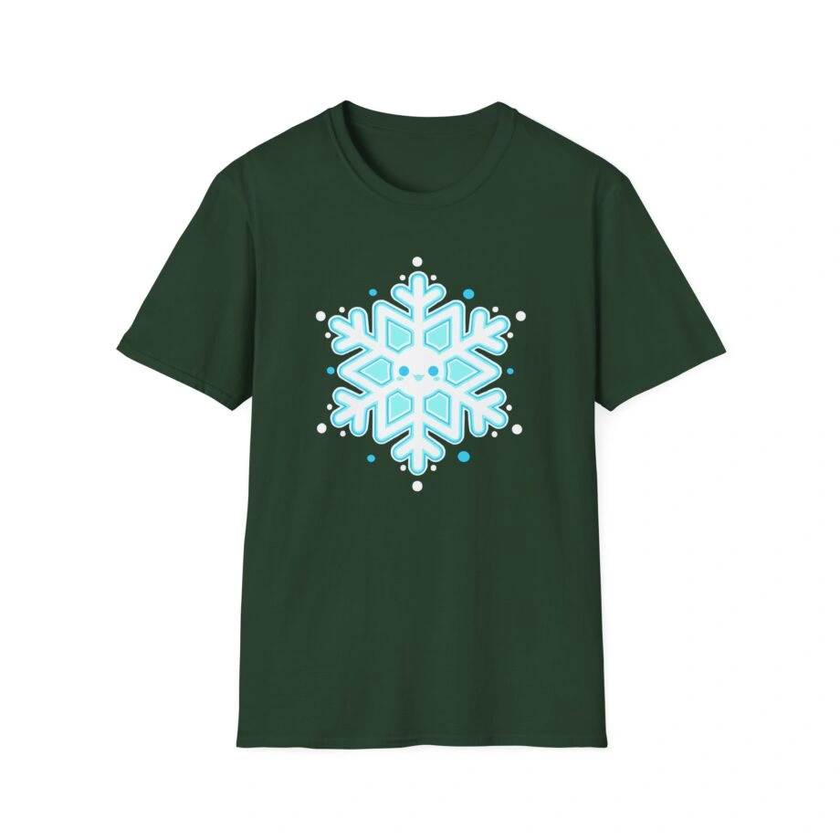 Aphmau Snowflake Holiday Unisex Softstyle Blend T-Shirt Aphmau Snowflake Holiday Unisex Softstyle T-Shirt Forest Green