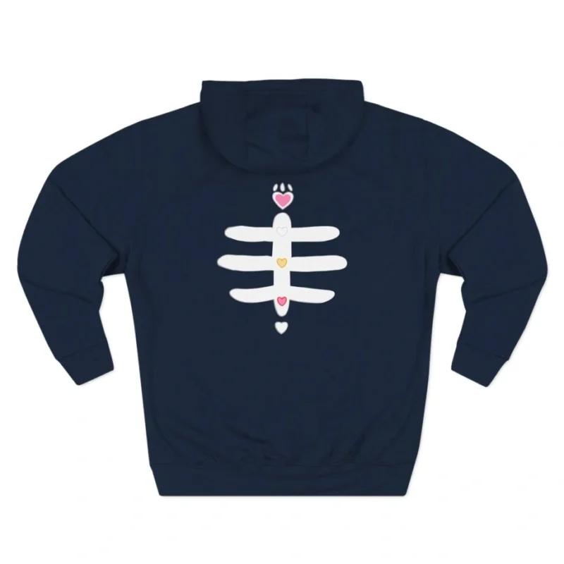 Aphmau Sugar Skull Cat Three-Panel Fleece Hoodie Navy Back Side