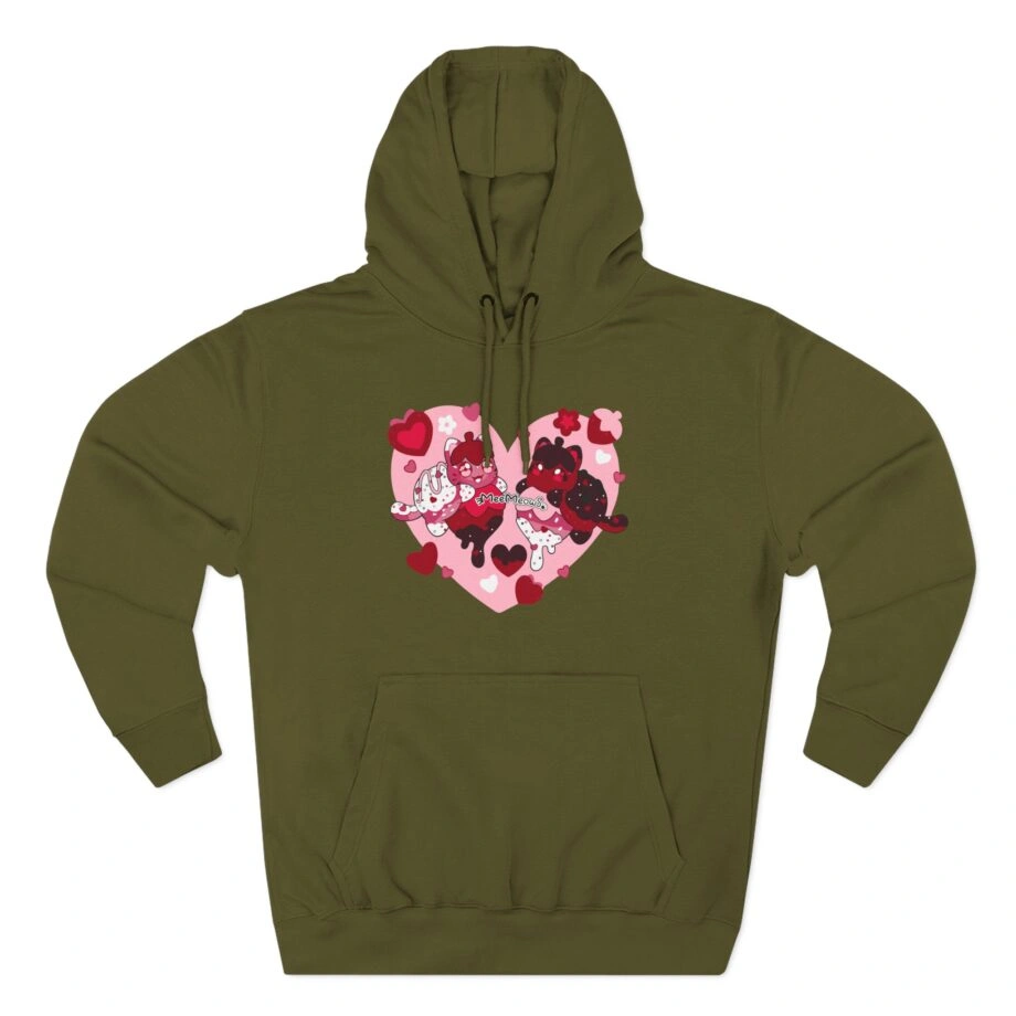 Aphmau Valentine’s Day Three-Panel Fleece Hoodie Aphmau Valentine’s Day Three-Panel Fleece Hoodie Army Green