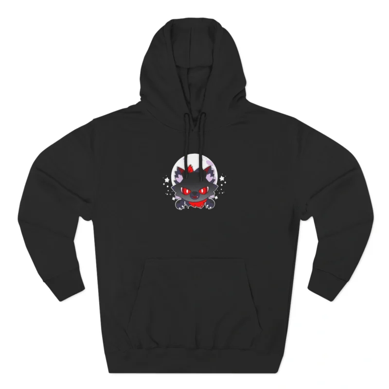 Aphmau Werewolf Cat Three-Panel Fleece Hoodie Black