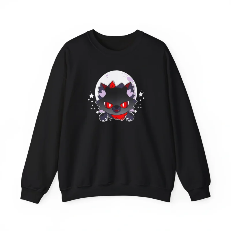 Aphmau Werewolf Cat Unisex Heavy Blend Crewneck Sweatshirt Black