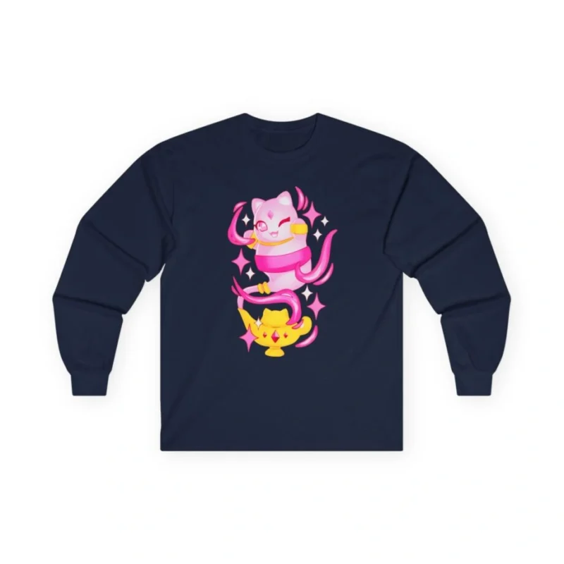 Aphmau Gamer Cat Unisex Ultra Cotton Long Sleeve Tee Navy