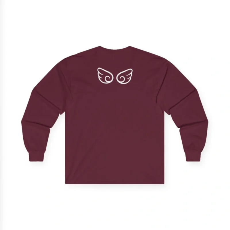 Aphmau Heart Unisex Ultra Cotton Long Sleeve Tee Maroon Back Side