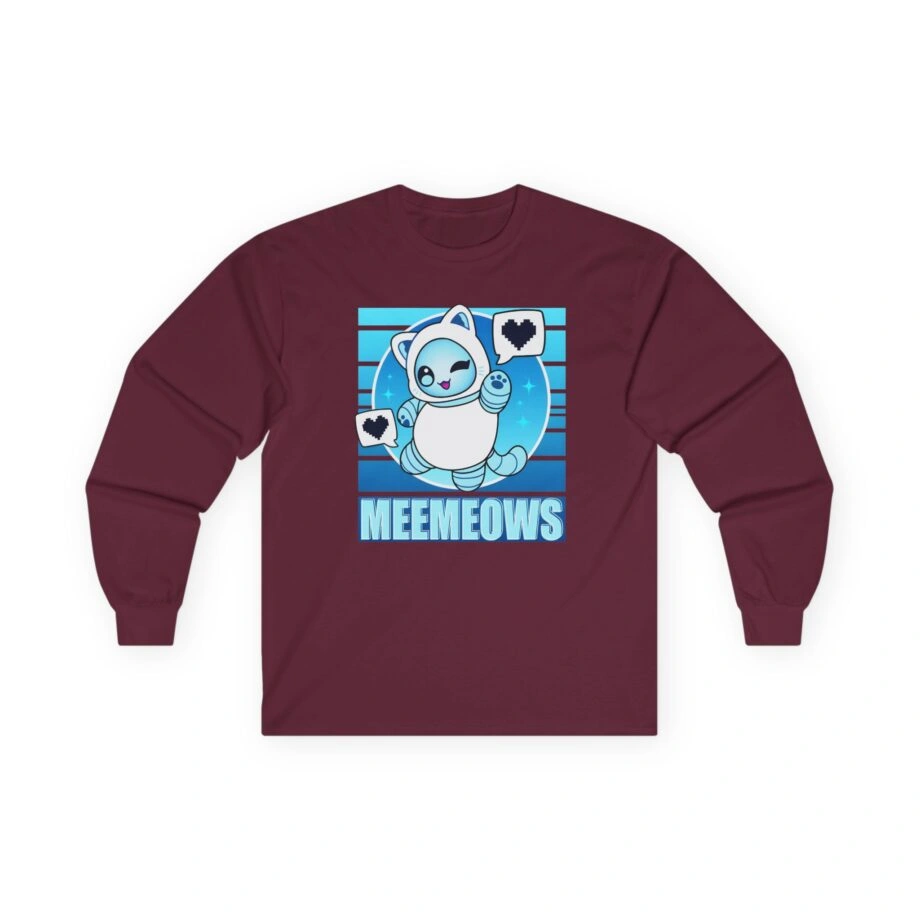 Aphmau Robot Cat Unisex Ultra Cotton Long Sleeve Tee Aphmau Robot Cat Unisex Ultra Cotton Long Sleeve Tee Maroon