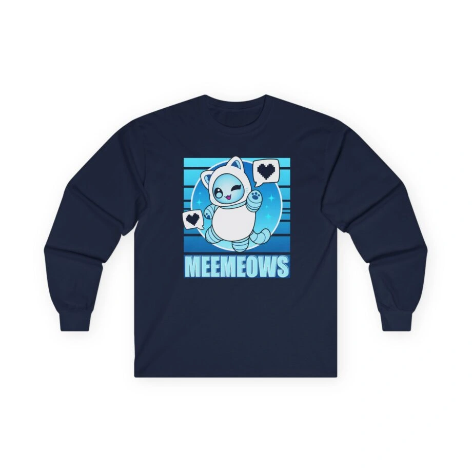 Aphmau Robot Cat Unisex Ultra Cotton Long Sleeve Tee Aphmau Robot Cat Unisex Ultra Cotton Long Sleeve Tee Navy