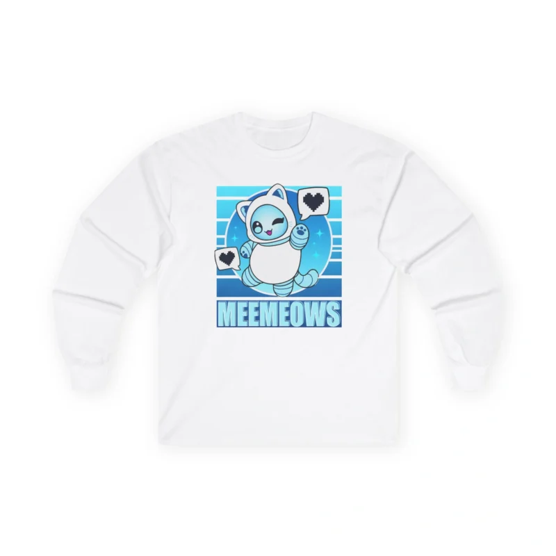 Aphmau Robot Cat Unisex Ultra Cotton Long Sleeve Tee White